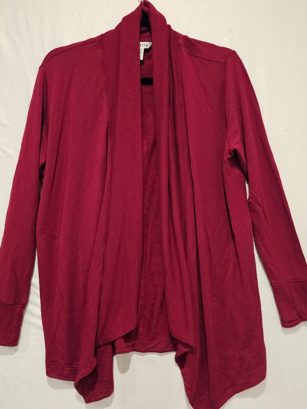 Athleta Pranayama Restore Wrap Cardigan Burgundy Berry Open Front Size SP